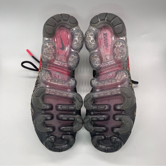 Nike Vapormax Flyknit 2 Cheetah Women’s Size 6.5 Black Red Lace Up Sneakers Shoe - Picture 8 of 11